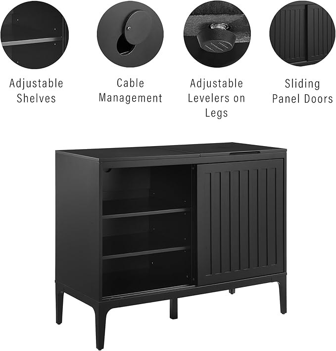 Crosley Furniture Asher Media Console and Record Player Stand - Image 7