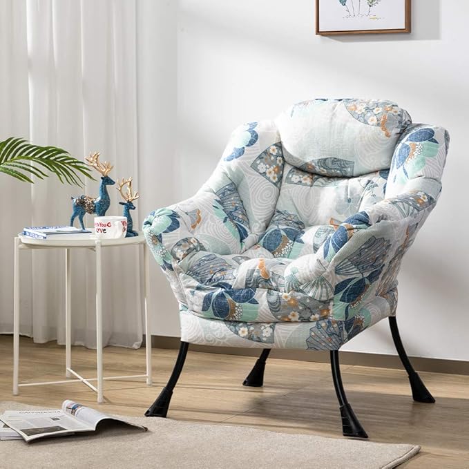 HollyHOME Modern Fabric Large Lazy Chair, Accent Oversized Comfy Reading Chair - Image 2