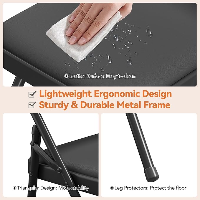 GarveeHome 4 Pack Folding Chairs - Image 3
