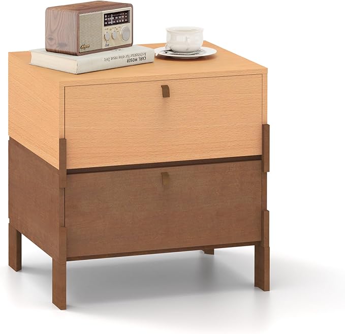 Sebastack Night Stand, Customizable 2 Drawers Bedside Table, End Table - Image 4