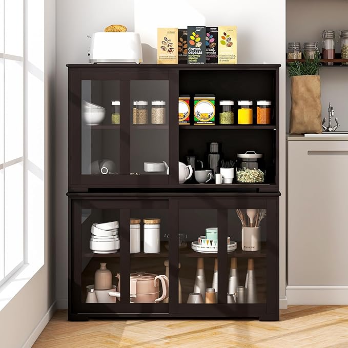 Costzon 2-Pack Wooden Kitchen Storage Cabinet - Image 7