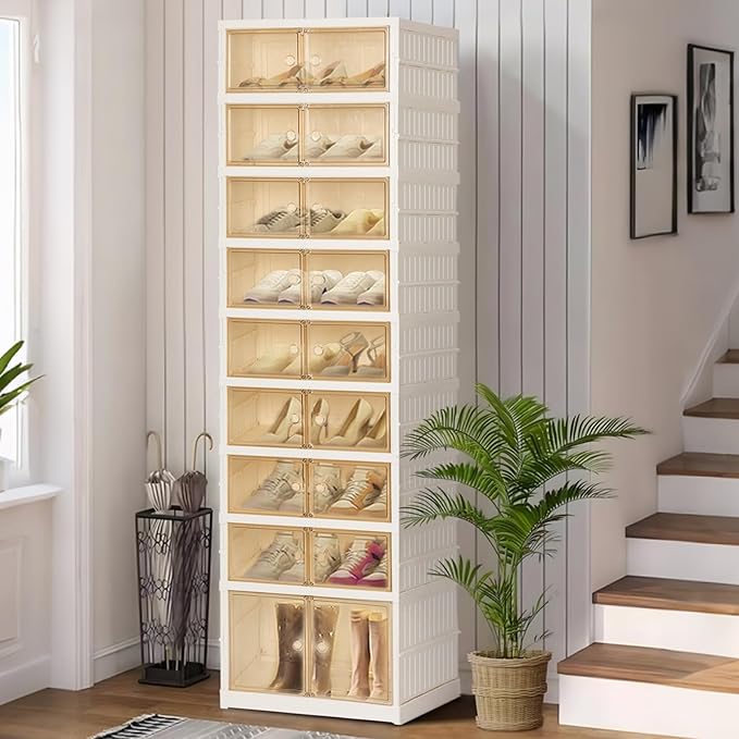 Foldable Shoe Organizer Storage Box, Portable Extra Large Folding Shoe Rack - Image 8