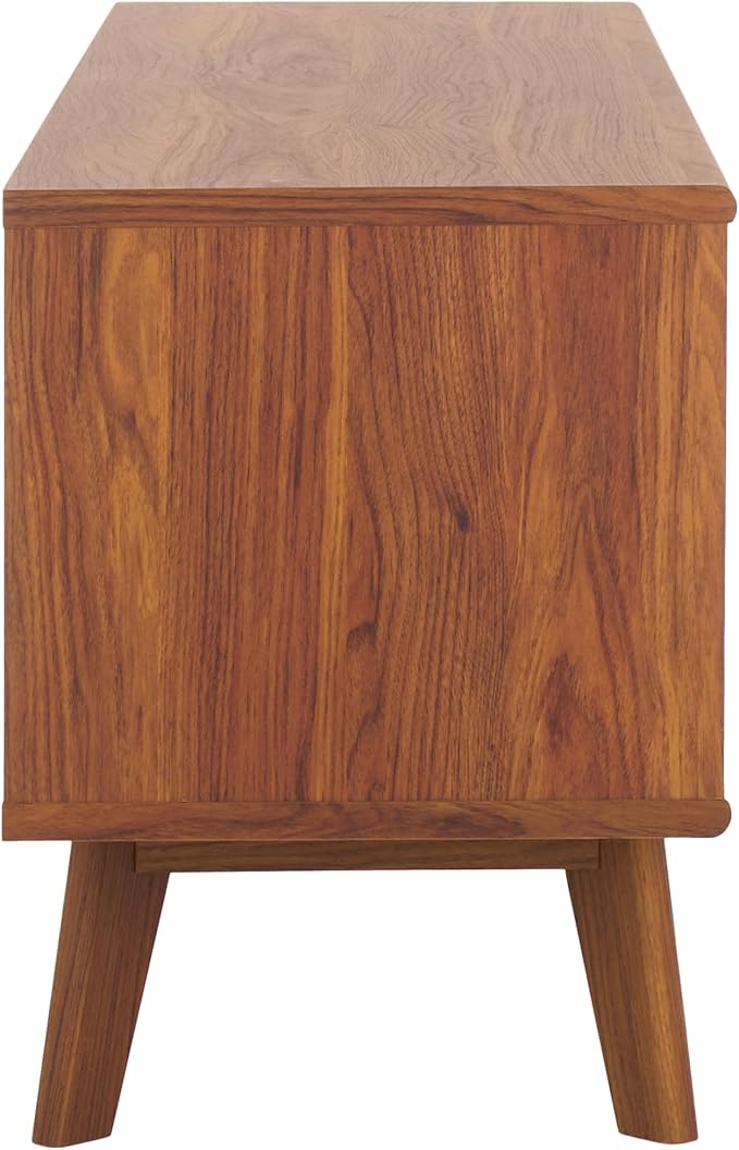 SAFAVIEH ESMA TV Stand for up to 65" Flatscreen – Walnut Brown, Sliding Doors - Image 5