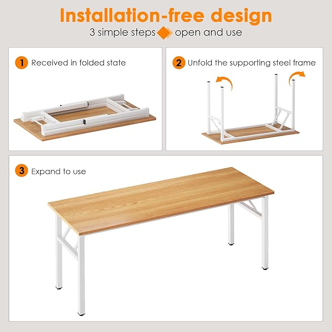Need Computer Desk Office Desk 62 inches Folding Table - Image 4
