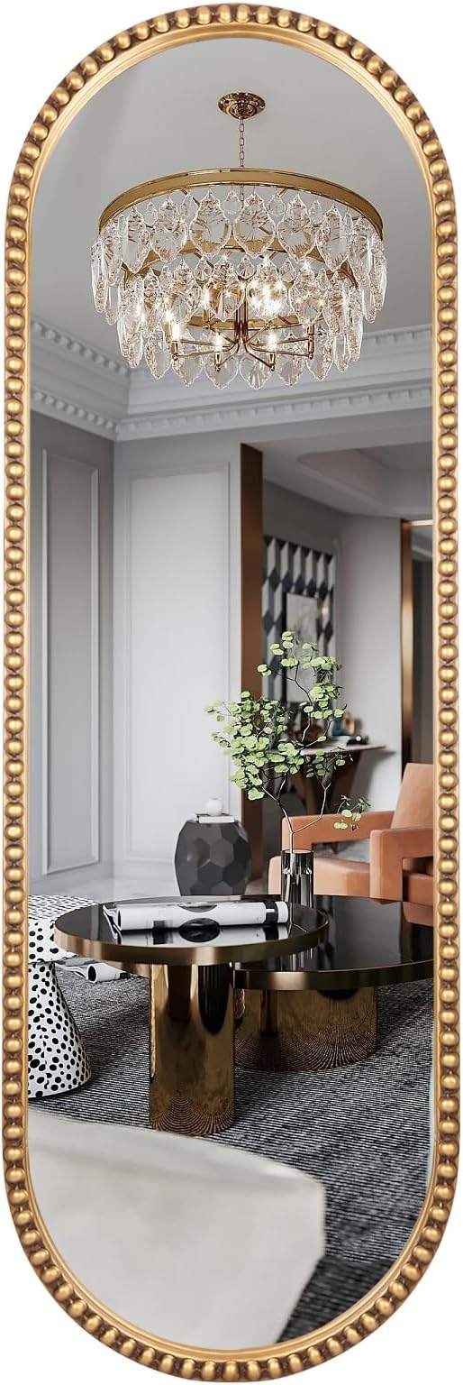 Oval Full Length Mirror, Living Room, Antique Gold by Fobule