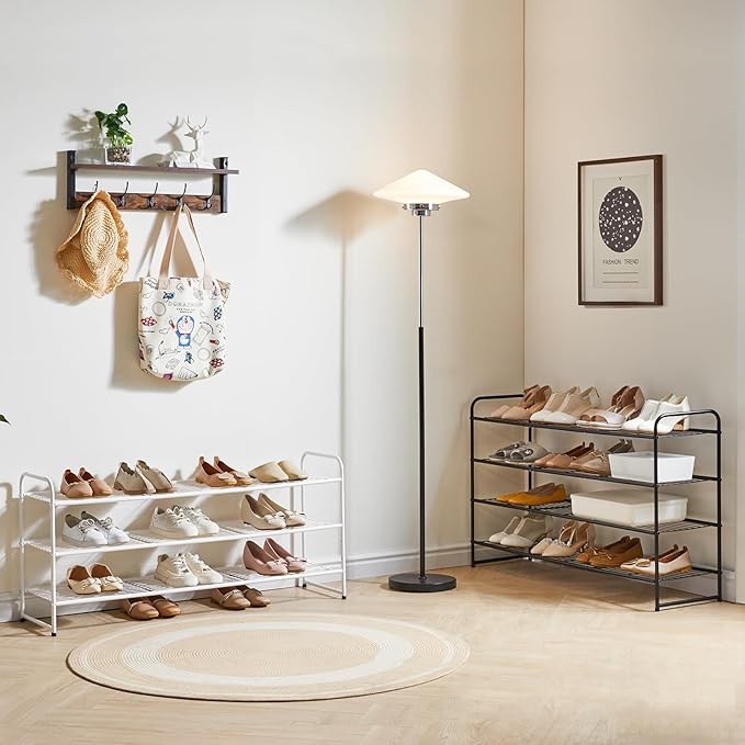 YMYNY Freestanding Shoe Racks, 3 Tiers Stackable & Adjustable Shoe Storage Shelf - Image 6