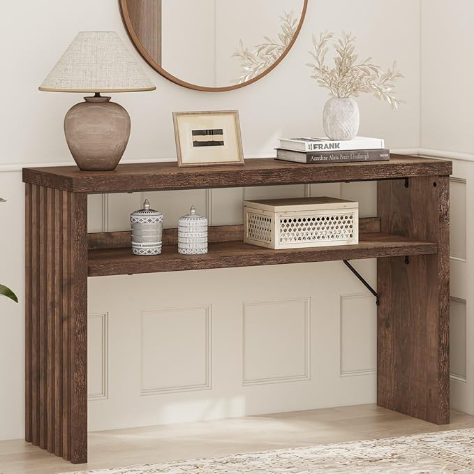 BON AUGURE Entryway Table, Console Table Behind Couch, Wood Sofa Tables by BONAUGURE