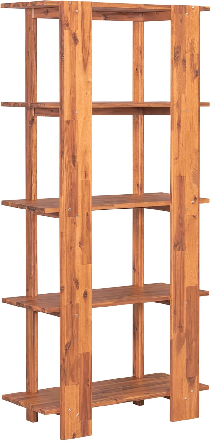 Christopher Knight Home Milio Modern 4 Shelf Bookcase, Acacia Solid Wood Book - Image 8