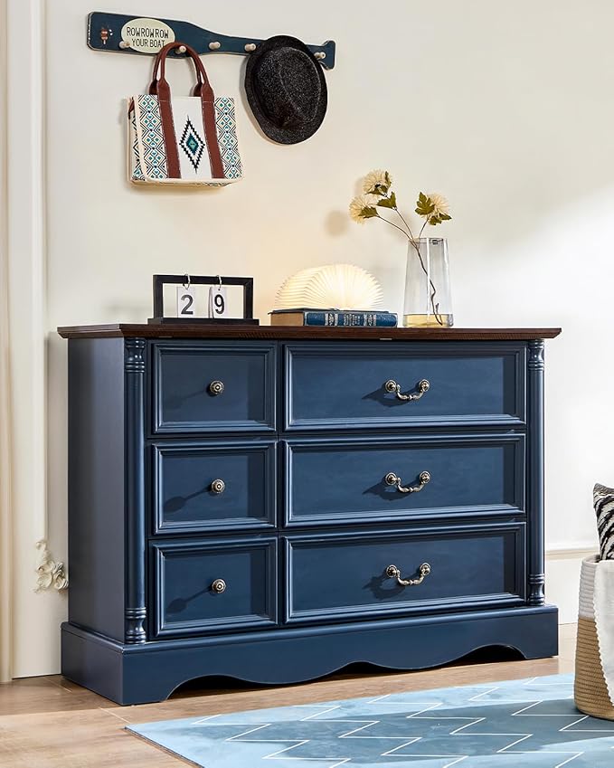 Farmhouse 6 Drawers Dresser for Bedroom - Image 8