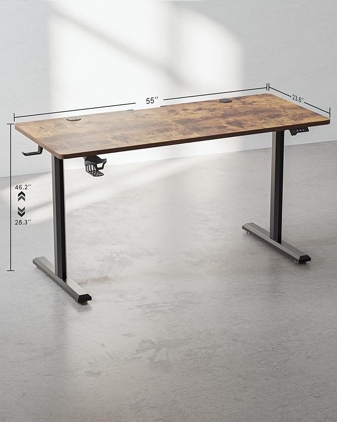 BANTI 55"x24" Standing Desk, Electric Stand up Height Adjustable Home Office - Image 3