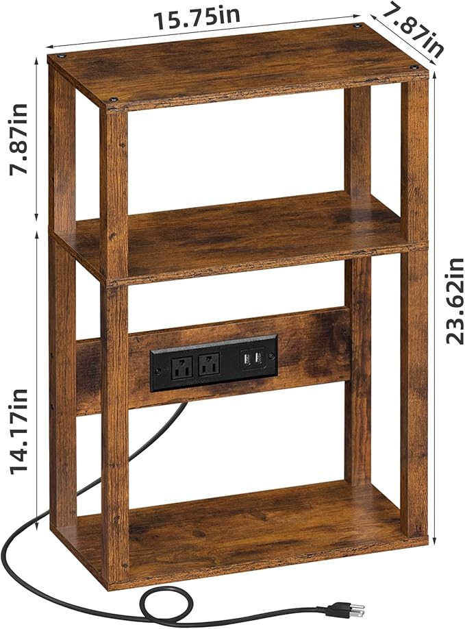 3-Tier Small Narrow Wood Side Table - Image 3