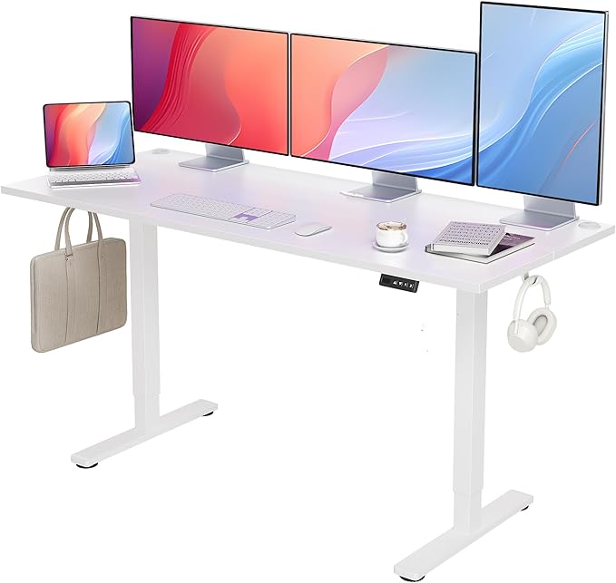 Seang Standing Desk with Adjustable Height, 63x24 Inch Electric Stand Up Desk by Unknown