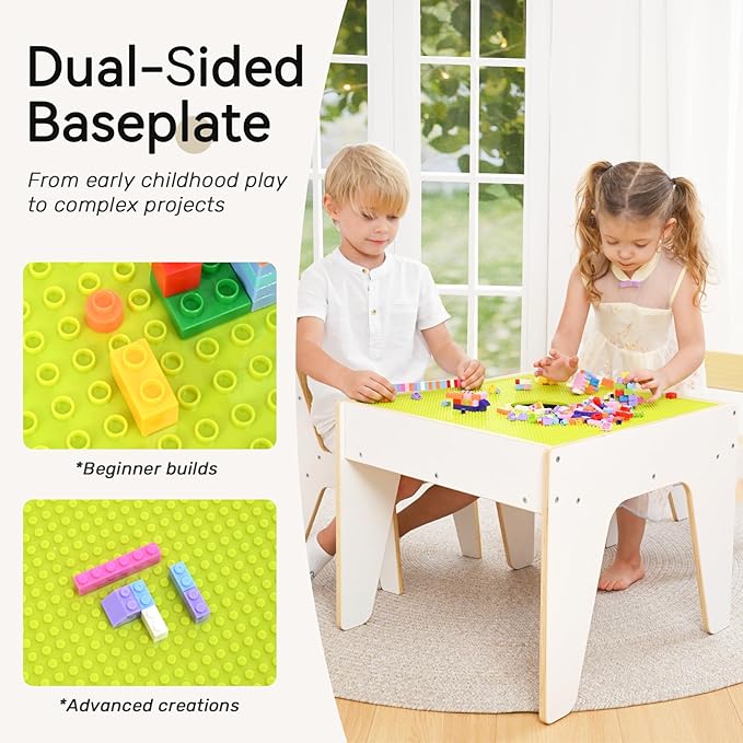 wingyz 4-in-1 Toddler Table and Chairs Set, Kids Play Tables - Image 3