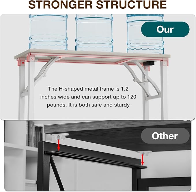 TEMI Small Computer Desk Folding Table - Image 7
