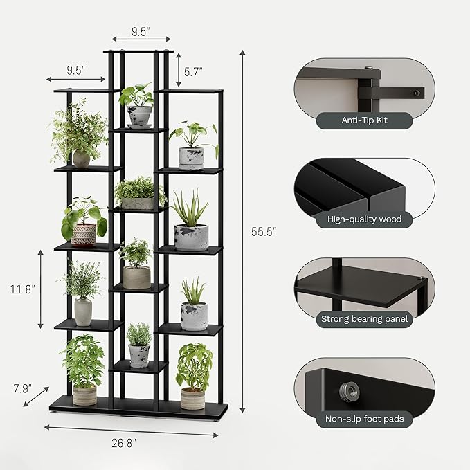 Bookshelf，Small Bookcase for Small Space，6-Tier Bookshelf for Living Room - Image 2