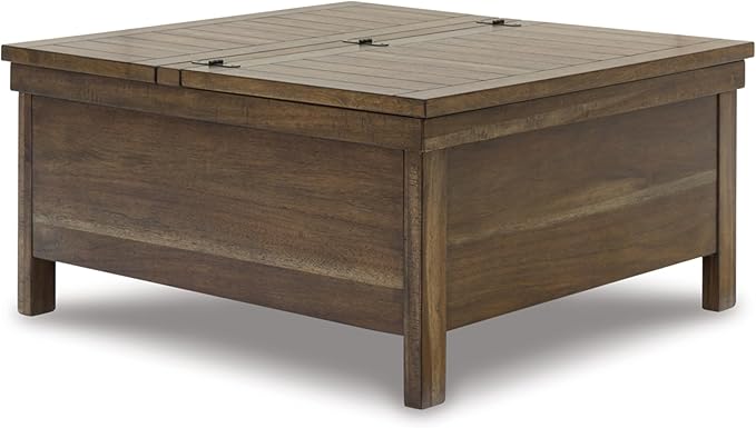 Signature Design by Ashley Moriville Rustic Hinged and Lift Top Cocktail Table by SignatureDesignbyAshley