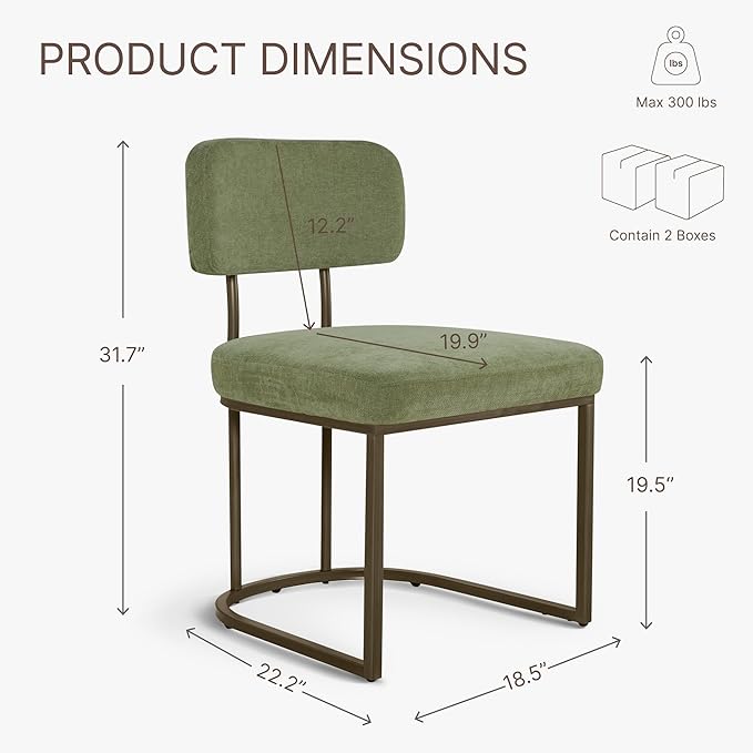 Dining Chairs Set of 6, Upholstered Modern Kitchen Chairs - Image 2