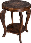 The Wooden Town Farmhouse Round Accent End Table, Rustic Side Table Nightstands by TheWoodenTown