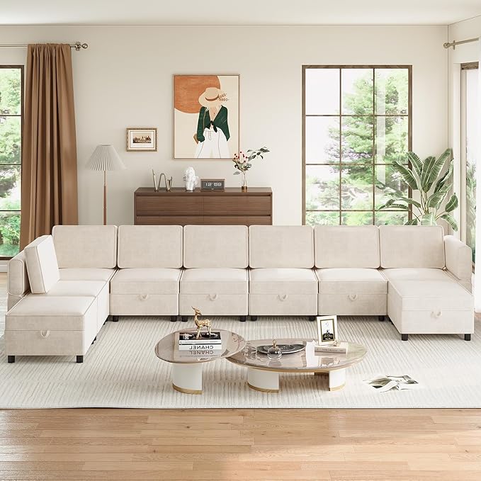 Modular Sectional 9-Seat Sofa, L Shaped Sectional Couch - Image 4