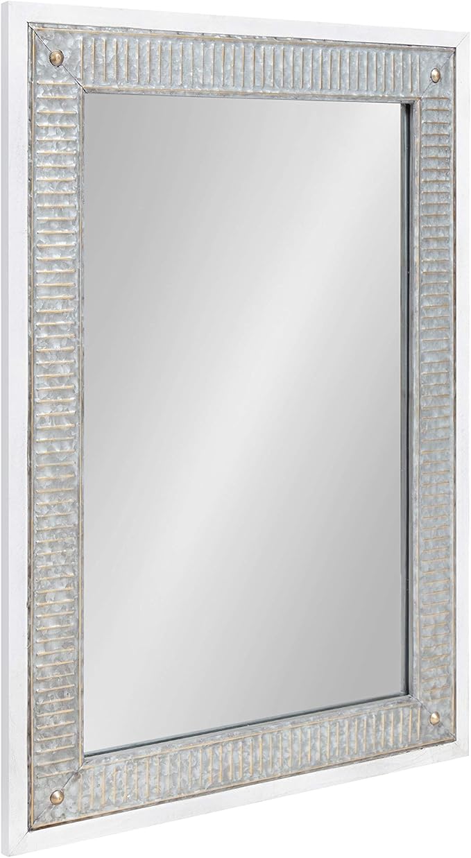 Kate and Laurel Deely Farmhouse Wall Mirror, 27 x 39, Rustic Wall Decor by KateandLaurel
