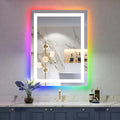 24x36 Inch RGB LED Bathroom Mirror Front Light and RGB Backlit Lighted Vanity by YEELAIT