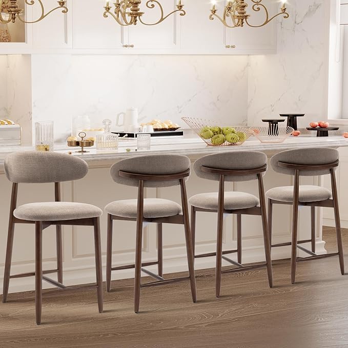 COLAMY Counter Height Bar Stools Set of 4, Kitchen Bar Stools - Image 3