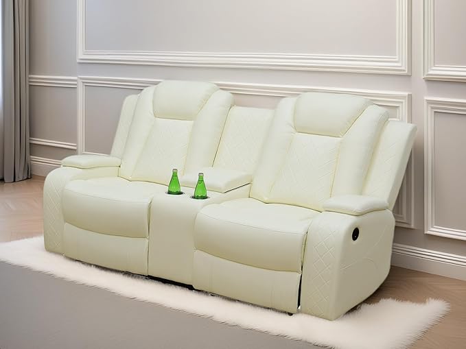 Loveseat Recliner Sofa, Reclining Loveseat Leather Couch - Image 3