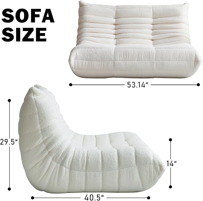 Bean Bag Chair for Adults, Oversized Loveseat Fireside Chair Comfy Lazy Floor - Image 2