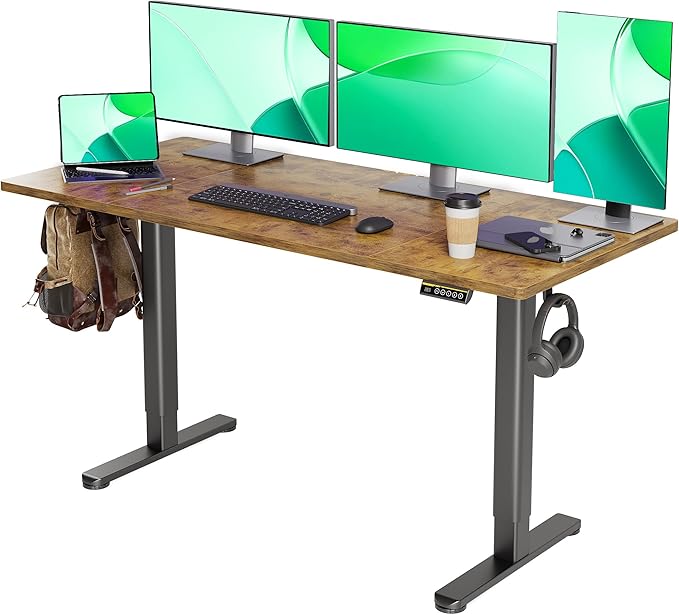 Claiks Electric Standing Desk, Adjustable Height Stand up Desk, 63x24 Inches by CLAIKS