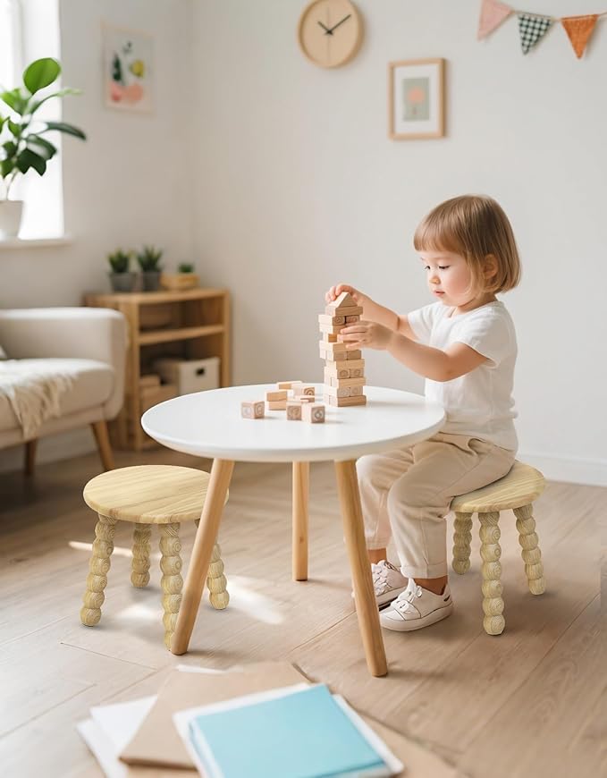 Masupu Solid Wooden Step Stool for Adults Kids, 11 inch Small Foot Stool - Image 8