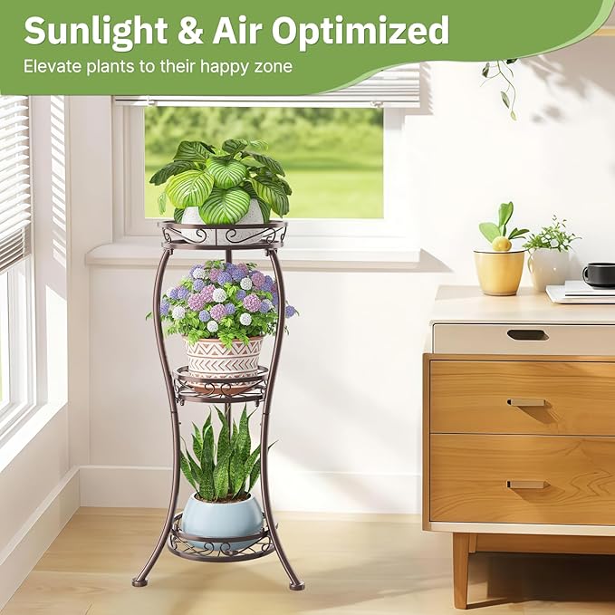 KMOTASUO 3 Tier Tall Plant Stand Indoor Outdoor - Image 8