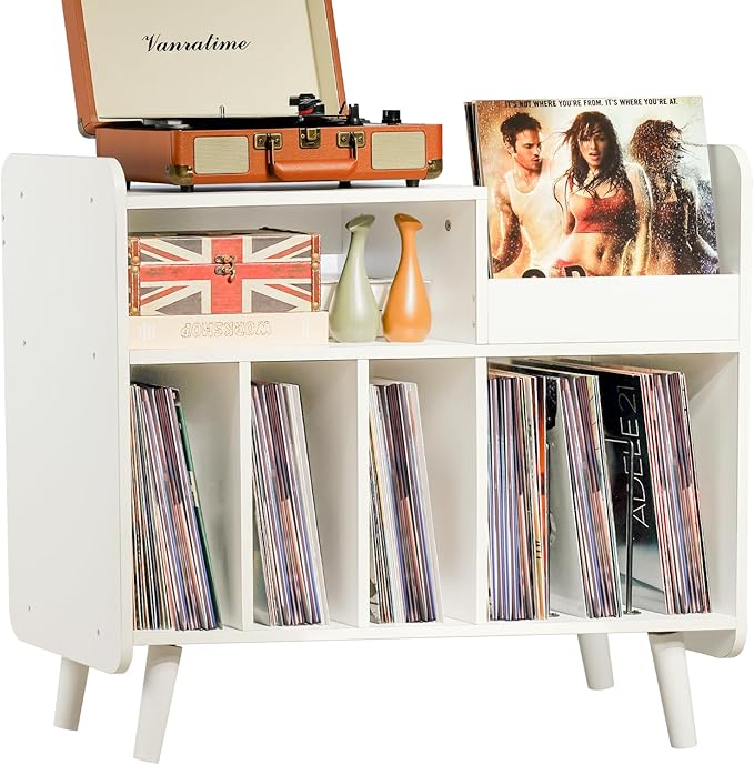 Record Player Stand, Large Record Player Table Cabinet by Unknown