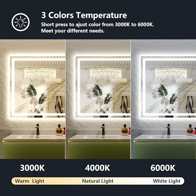 68x40 Inch LED Bathroom Mirror - Image 4