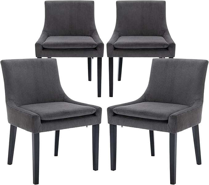 COLAMY Modern Dining Chairs Set of 4, Upholstered Corduroy Accent Side Leisure by COLAMYINC