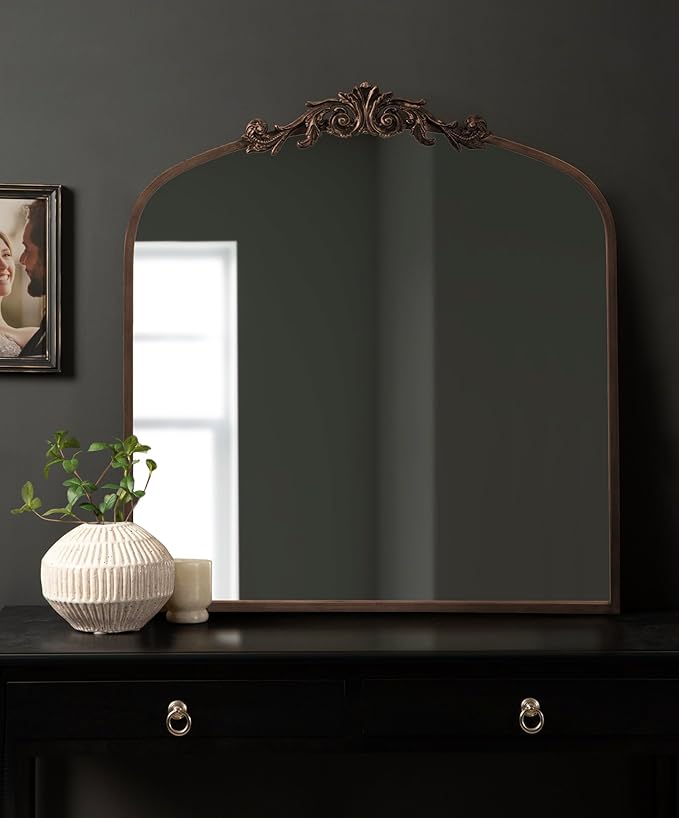 Kate and Laurel Arendahl Ornate Traditional Square Arched Mirror; 28 x 30; - Image 4