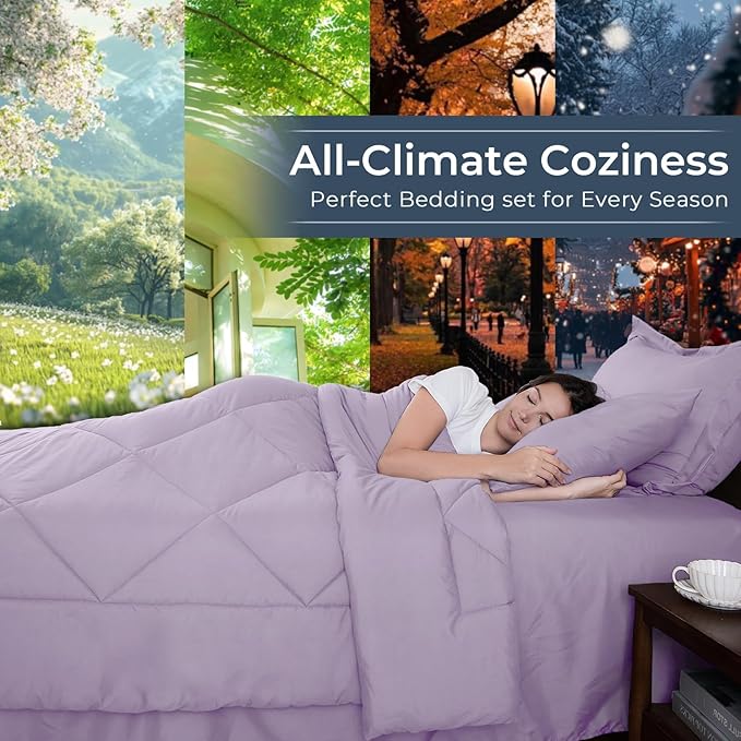 HEVUMYI Purple Twin-XL Comforter Set - Image 3