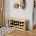 Wood Shoe Rack Bench for Entryway, Shoe Rack for Front Door Entrance by AQIMUELE-Solidwoodfurniture