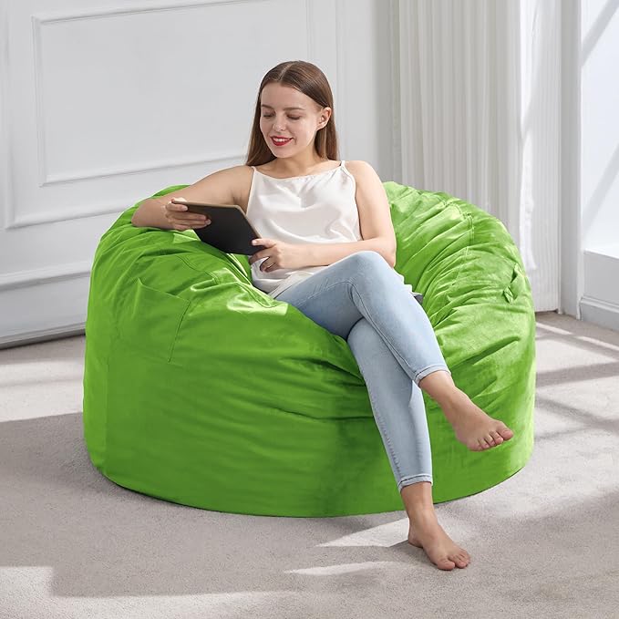 Hobestluk 3FT Bean Bag Chair Giant Bean Bag Chairs by YourHomeDeservesMore