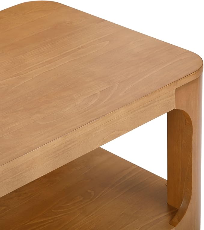 Plank+Beam Small Forma Coffee Table, Solid Wood 40 Inch Modern Coffee Table - Image 4