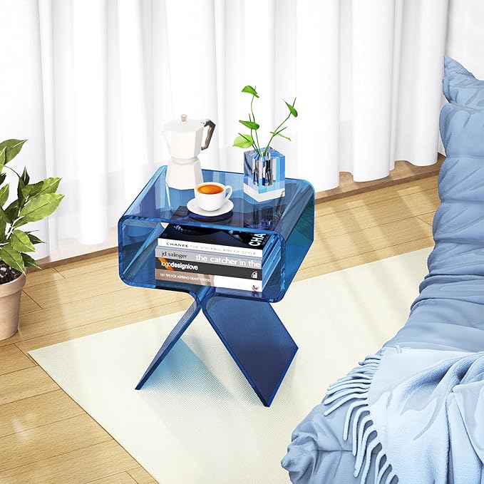 Acrylic Nightstand Side Table Modern Design Clear Home Decor Display End Table - Image 2