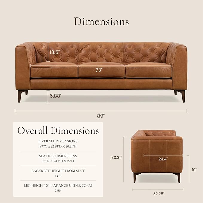 Poly & Bark Essex Leather Couch - Image 3