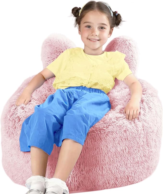 Bean Bag Chair for Kids with Plush Faux Fur Cover, 2.5FT Memory Foam Filled by Unknown