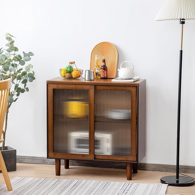 Tiita Bamboo Sideboard Buffet Cabinet, Rattan Kitchen Storage Cabinet, Boho - Image 6