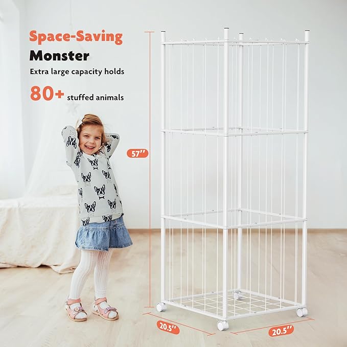 GoKEDA Stuffed Animal Storage, Extra Large Metal Stuffed Animals Storage Tower - Image 2