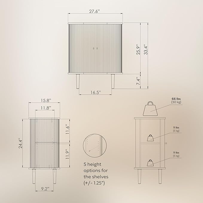 WERMO 28'' Black Bar Cabinet - Image 2