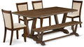 East West Furniture V777MZN32-6 6 Piece Dining Set Contains a Rectangle Dining by EastWestFurniture
