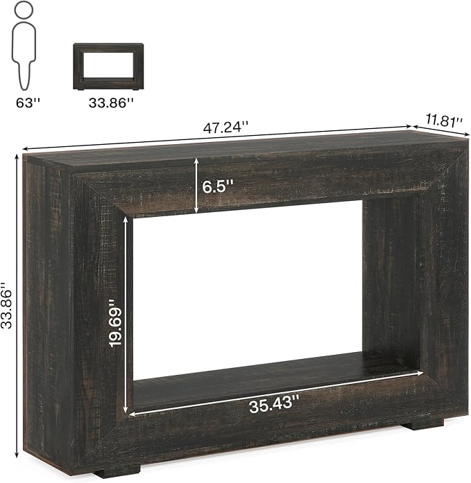 Tribesigns Farmhouse Console Table, 47 Inches Entryway Console Table - Image 2