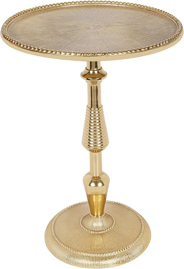 CLEENTABLE Gold Metal Pedestal Side Table - Image 7