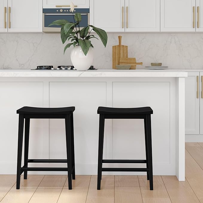 Plank+Beam Smythe Counter Stool, Sturdy Wood Modern Kitchen Counter Height Stool - Image 7