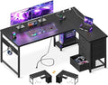 AODK L Shaped Gaming Desk with 4 Drawers, L Shaped Computer Desk with USB by AODK